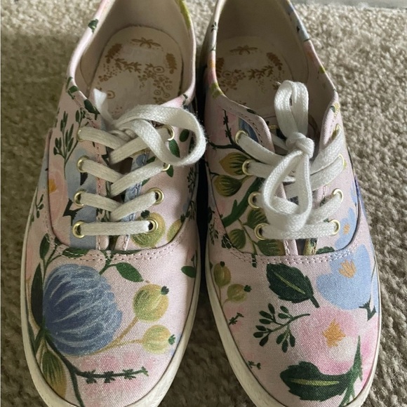 Keds Shoes - Keds Pink Floral Canvas Lace-Up Sneakers